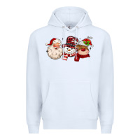 White santa snowman reindeer Premium Hoodie - MaliasSmallBusiness