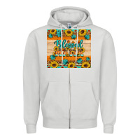 Dove Grey Blessed mama Zipper Hoodie - Artiststas