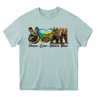 Arona Peace Love Brown Bear Heavy Core Tee - LillyAllenDesigns