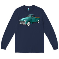 Navy western truck left 34 view Long Sleeve Tee - FaDigitalArtStudio