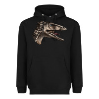 Black Deinonychus Face Heavyweight Hoodie - LillyAllenDesigns