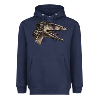 Navy Deinonychus Face Heavyweight Hoodie - LillyAllenDesigns