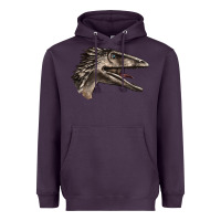 Plum Deinonychus Face Heavyweight Hoodie - LillyAllenDesigns