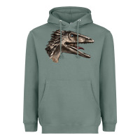 Sage Deinonychus Face Heavyweight Hoodie - LillyAllenDesigns
