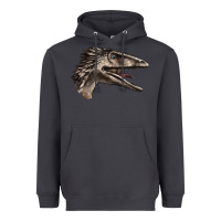 Smoke Deinonychus Face Heavyweight Hoodie - LillyAllenDesigns