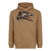 Toasted Coconut Deinonychus Face Heavyweight Hoodie - LillyAllenDesigns