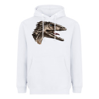 White Deinonychus Face Heavyweight Hoodie - LillyAllenDesigns