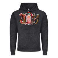 Vintage Black Christmas Joy With Pig Vintage Hoodie - RanaPortraitStore