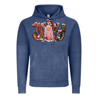 Vintage Denim Christmas Joy With Pig Vintage Hoodie - RanaPortraitStore
