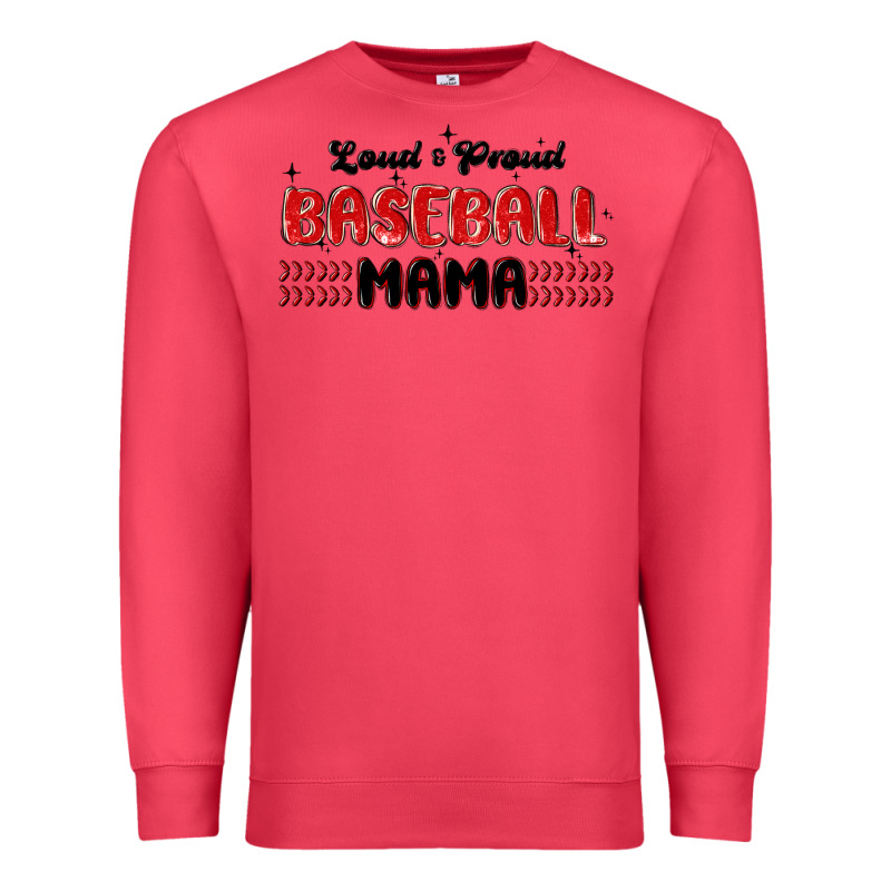 Loud And Proud Baseball Mama Premium Sweatshirt by MaliasSmallBusiness | Teevron