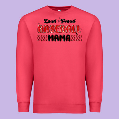 Loud And Proud Baseball Mama Premium Sweatshirt Designed By Maliassmallbusiness