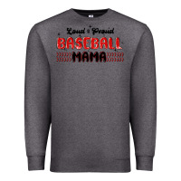 Charcoal Heather loud and proud baseball mama Premium Sweatshirt - MaliasSmallBusiness