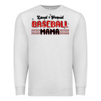 Oatmeal Heather loud and proud baseball mama Premium Sweatshirt - MaliasSmallBusiness