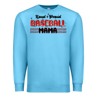 Ocean Blue loud and proud baseball mama Premium Sweatshirt - MaliasSmallBusiness