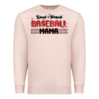 Pale Pink loud and proud baseball mama Premium Sweatshirt - MaliasSmallBusiness