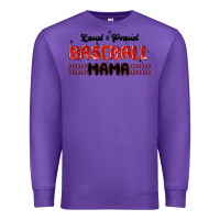 Purple loud and proud baseball mama Premium Sweatshirt - MaliasSmallBusiness