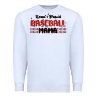 White loud and proud baseball mama Premium Sweatshirt - MaliasSmallBusiness