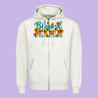 Blessed Mama Zipper Hoodie Designed By Artiststas