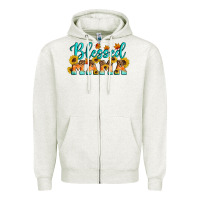 Oatmeal Heather Blessed Mama Zipper Hoodie - Artiststas