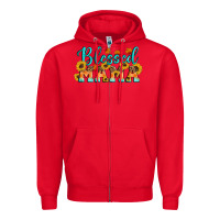 Red Blessed Mama Zipper Hoodie - Artiststas