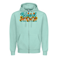 Seafoam Blessed Mama Zipper Hoodie - Artiststas