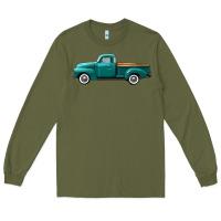 Army Green western truck left side view Long Sleeve Tee - FaDigitalArtStudio