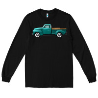 Black western truck left side view Long Sleeve Tee - FaDigitalArtStudio