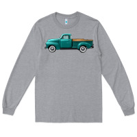 Heather Grey western truck left side view Long Sleeve Tee - FaDigitalArtStudio