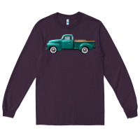 Plum western truck left side view Long Sleeve Tee - FaDigitalArtStudio
