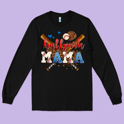 Ballpark Mama Long Sleeve Tee Designed By Adodesignshop