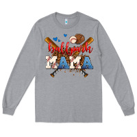 Heather Grey ballpark mama Long Sleeve Tee - AdoDesignShop