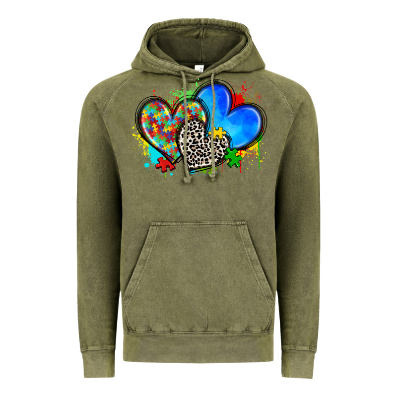 Autism Hearts Vintage Hoodie by Zillion Design Studio | Teevron