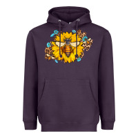 Plum bee sunflower leopard Heavyweight Hoodie - Jasminsmagicworld