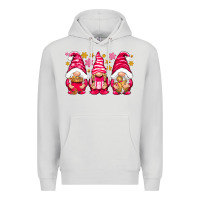 Dove Grey Pink Christmas gnomes Premium Hoodie - NancyCooperArtShop