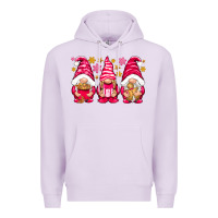 Lilac Pink Christmas gnomes Premium Hoodie - NancyCooperArtShop