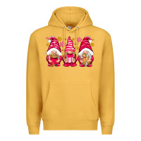 Mustard Pink Christmas gnomes Premium Hoodie - NancyCooperArtShop