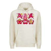 Oatmeal Heather Pink Christmas gnomes Premium Hoodie - NancyCooperArtShop