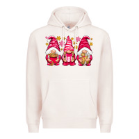 Pale Pink Pink Christmas gnomes Premium Hoodie - NancyCooperArtShop
