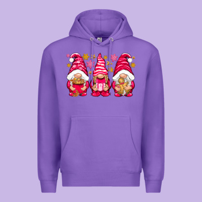 Pink Christmas Gnomes Premium Hoodie Designed By Nancycooperartshop
