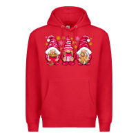 Red Pink Christmas gnomes Premium Hoodie - NancyCooperArtShop