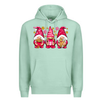 Seafoam Pink Christmas gnomes Premium Hoodie - NancyCooperArtShop