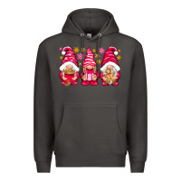 Smoke Pink Christmas gnomes Premium Hoodie - NancyCooperArtShop