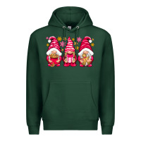 Sports Green Pink Christmas gnomes Premium Hoodie - NancyCooperArtShop