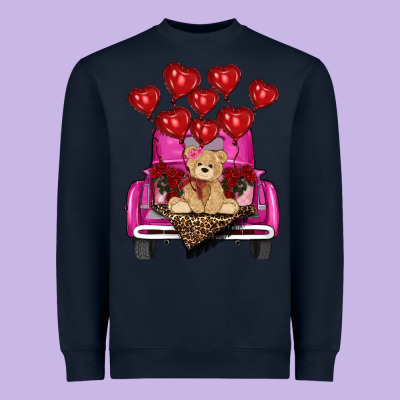 Heavyweight Sweatshirt Valentine's day tedybear truck