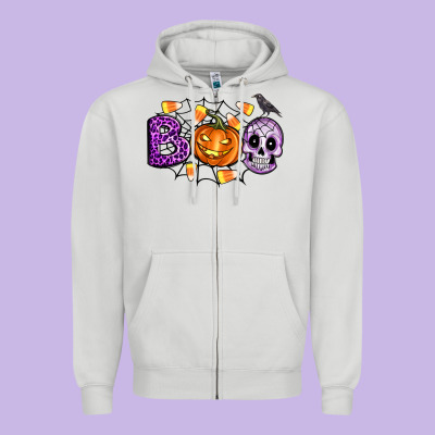 Boo Halloween Zipper Hoodie Designed By Artiststas