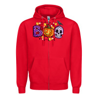 Red Boo halloween Zipper Hoodie - Artiststas