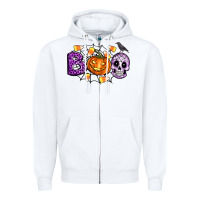 White Boo halloween Zipper Hoodie - Artiststas