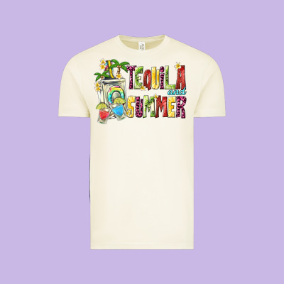 Tequila And Summer Vintage Tee Designed By Texasbilliewilder