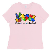 Bubblegum Pink peace love  cure Ladies Tee - AdoDesignShop