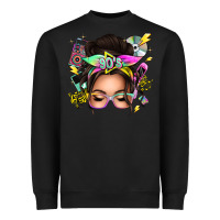 Black 90s messy bun Heavyweight Sweatshirt - texasbilliewilder